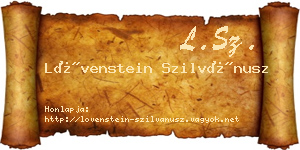 Lövenstein Szilvánusz névjegykártya
